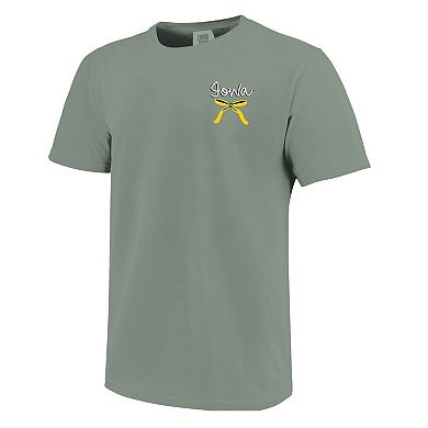 Women's Light Green Iowa Hawkeyes Christmas Tree Comfort Colors T-Shirt