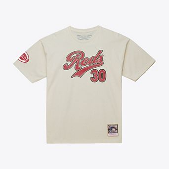 Men's Mitchell & Ness Ken Griffey Jr. Cream Cincinnati Reds Cooperstown Collection Throwback Name & Number T-Shirt