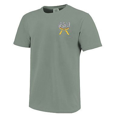 Women's Light Green LSU Tigers Christmas Tree Comfort Colors T-Shirt