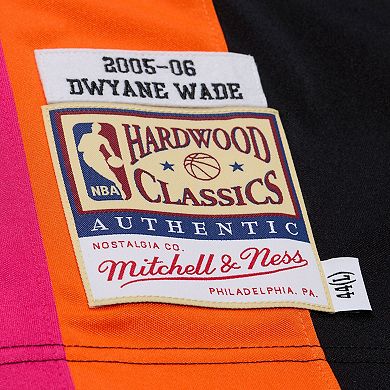 Men's Mitchell & Ness Dwyane Wade Black Miami Heat 2005-06 Hardwood Classics Authentic Jersey
