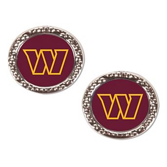 WinCraft Washington Commanders Round Team Post Earrings