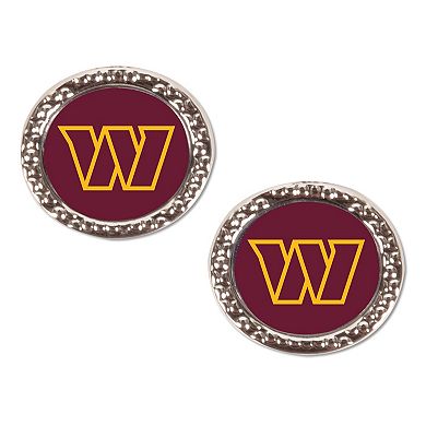 WinCraft Washington Commanders Round Team Post Earrings
