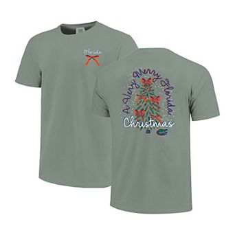 Women's Light Green Florida Gators Christmas Tree Comfort Colors T-Shirt