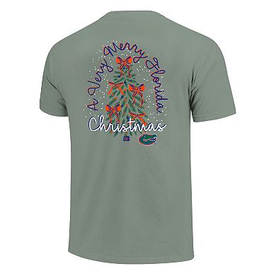 Women's Light Green Florida Gators Christmas Tree Comfort Colors T-Shirt