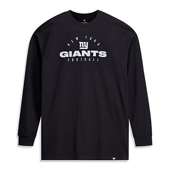 Men's Fanatics Black New York Giants Big & Tall Coverage Scheme Long Sleeve T-Shirt