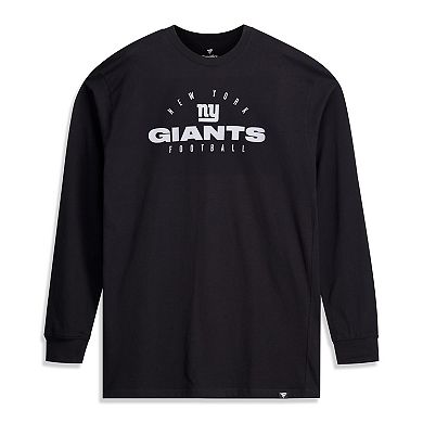 Men's Fanatics Black New York Giants Big & Tall Coverage Scheme Long Sleeve T-Shirt