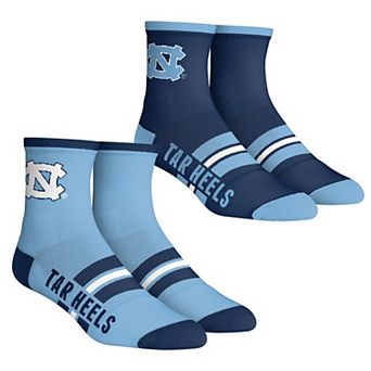 Unisex Rock Em Socks North Carolina Tar Heels 2-Pack Multi Stripe Quarter Socks Set