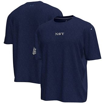 Men's Under Armour Navy Navy Midshipmen 250th Anniversary Uniform Sideline Collection Motion Heavyweight T-Shirt