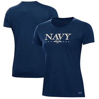 Women's Under Armour Navy Navy Midshipmen 250th Anniversary Uniform Sideline Collection T-Shirt