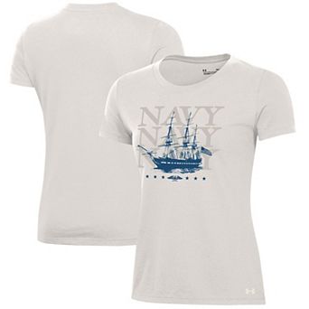 Women's Under Armour Stone Navy Midshipmen 250th Anniversary Uniform Sideline Collection T-Shirt