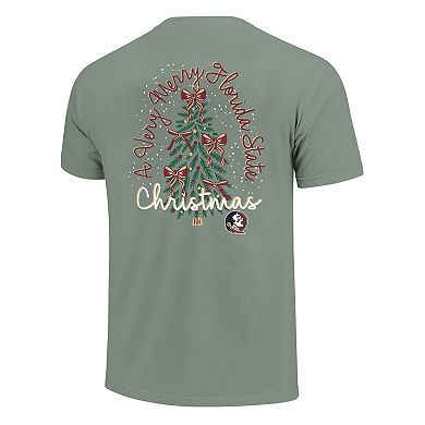 Women's Light Green Florida State Seminoles Christmas Tree Comfort Colors T-Shirt