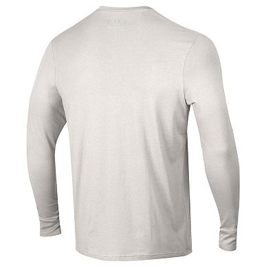 Men's Under Armour Cream Navy Midshipmen 250th Anniversary Uniform Sideline Collection HeatGear Long Sleeve T-Shirt