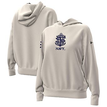 Women's Under Armour Stone Navy Midshipmen 250th Anniversary Uniform Sideline Collection Hoodie