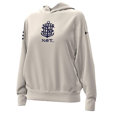 Women's Under Armour Stone Navy Midshipmen 250th Anniversary Uniform Sideline Collection Hoodie