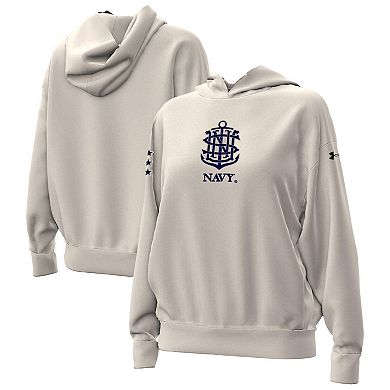 Women's Under Armour Stone Navy Midshipmen 250th Anniversary Uniform Sideline Collection Hoodie