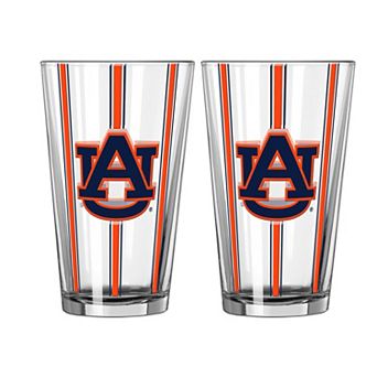Logo Brands Auburn Tigers Two-Piece 16oz. Striped Pint Glass Set