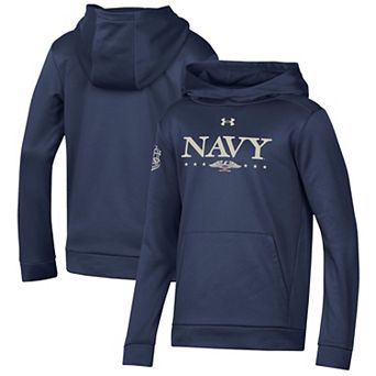 Youth Under Armour Navy Navy Midshipmen 250th Anniversary Uniform Sideline Collection Hoodie