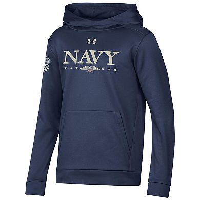 Youth Under Armour Navy Navy Midshipmen 250th Anniversary Uniform Sideline Collection Hoodie