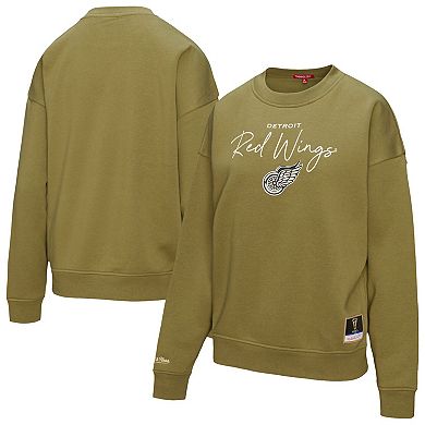 Women's Mitchell & Ness Hunter Green Detroit Red Wings Fleece Sweatshirt