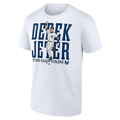 Men's Fanatics Derek Jeter White New York Yankees Cooperstown Collection Player T-Shirt
