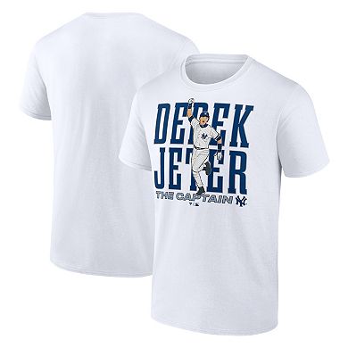 Men's Fanatics Derek Jeter White New York Yankees Cooperstown Collection Player T-Shirt