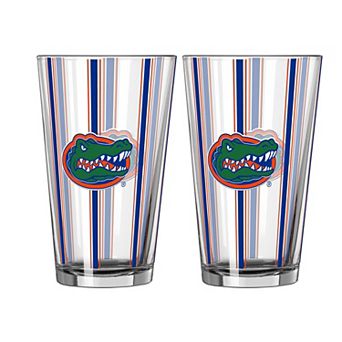 Logo Brands Florida Gators Two-Piece 16oz. Striped Pint Glass Set