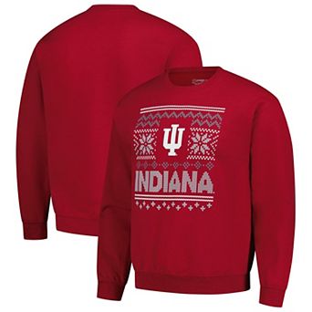 Men's Crimson Indiana Hoosiers Holiday Fleece Sweatshirt
