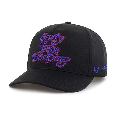 Men's Brand Seen by '47 Black Philadelphia 76ers Sorry I Was Hooping Hitch Adjustable Hat