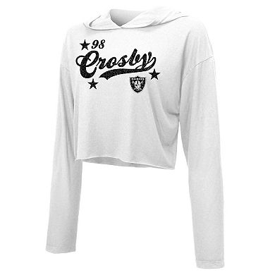Women's Majestic Threads Maxx Crosby White Las Vegas Raiders Glitter