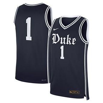 Men's Nike #1 Gray Duke Blue Devils Alternate Replica Basketball Jersey