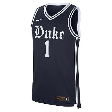Men's Nike #1 Gray Duke Blue Devils Alternate Replica Basketball Jersey