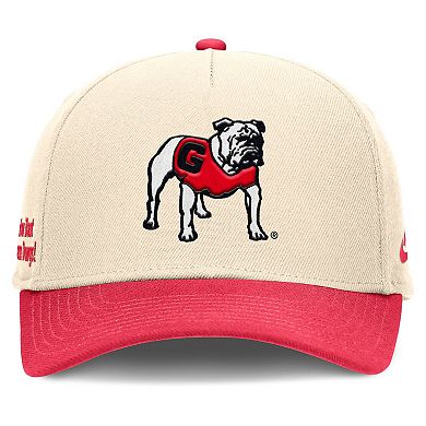 Men's Nike Natural/Red Georgia Bulldogs Academic Rise Dri-FIT Adjustable Hat