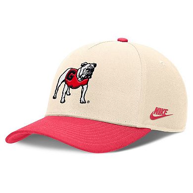Men's Nike Natural/Red Georgia Bulldogs Academic Rise Dri-FIT Adjustable Hat