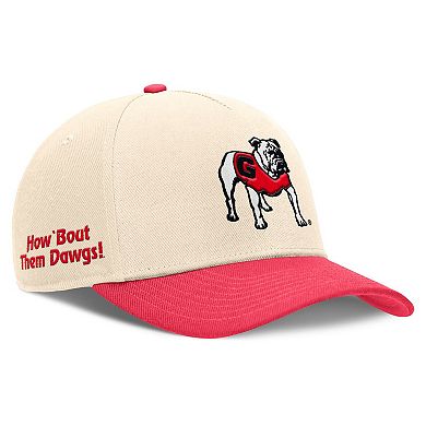 Men's Nike Natural/Red Georgia Bulldogs Academic Rise Dri-FIT Adjustable Hat