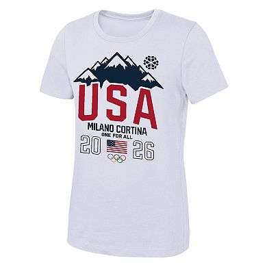 Girls Youth Outerstuff White Team USA One For All T-Shirt