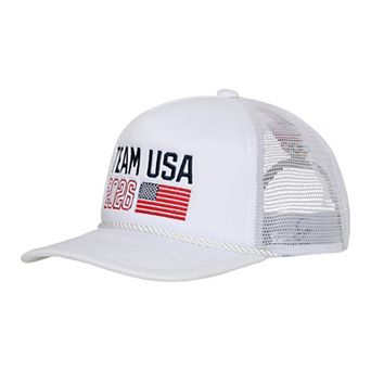 Men's Outerstuff White Team USA 2026 Winter Olympics Milano Cortina Trucker Adjustable Hat