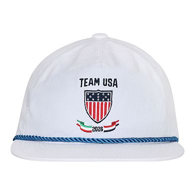 Men's Outerstuff White Team USA 2026 Winter Olympics Milano Cortina Adjustable Golf Hat