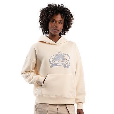 Women's Starter Cream Colorado Avalanche Rhinestone Relaxed Hoodie