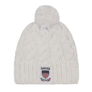 Men's Outerstuff White Team USA 2026 Winter Olympics Milano Cortina Knit Hat with Pom