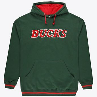 Men's Mitchell & Ness Hunter Green Milwaukee Bucks Hardwood Classics Big & Tall Hoodie