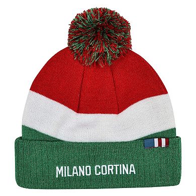 Men's Outerstuff Red Team USA 2026 Winter Olympics Milano Cortina Cuffed Knit Hat with Pom