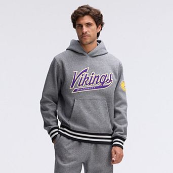 Fanatics Athletic Heather Gray Minnesota Vikings IconicFleece Tipped Hoodie