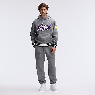 Fanatics Athletic Heather Gray Minnesota Vikings IconicFleece Tipped Hoodie