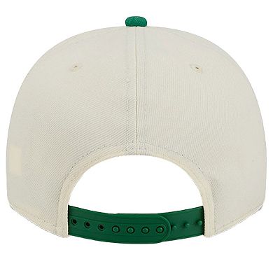Men's New Era Cream Boston Celtics Illustrated Mascot 2-Toned Pre-Curved A-Frame 9FIFTY Adjustable Hat
