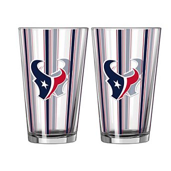 Logo Brands Houston Texans Two-Piece 16oz. Striped Pint Glass Set