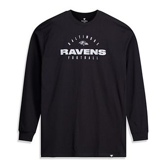 Men's Fanatics Black Baltimore Ravens Big & Tall Coverage Scheme Long Sleeve T-Shirt