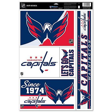 Washington Capitals WinCraft Set of Five Reusable Cling Ultra Car Decals