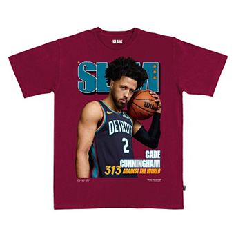 Unisex SLAM Cade Cunningham Maroon Detroit Pistons Cover T-Shirt