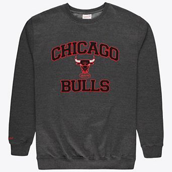 Men's Mitchell & Ness Heather Charcoal Chicago Bulls Hardwood Classics Big & Tall Crewneck Sweatshirt
