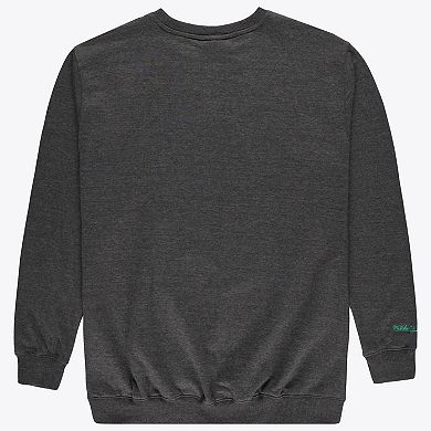 Men's Mitchell & Ness Heather Charcoal Milwaukee Bucks Hardwood Classics Big & Tall Crewneck Sweatshirt
